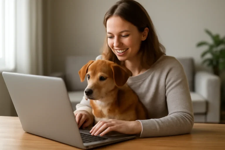 Canadian pet owner with pet researching fetch vs spot pet insurance comparison
