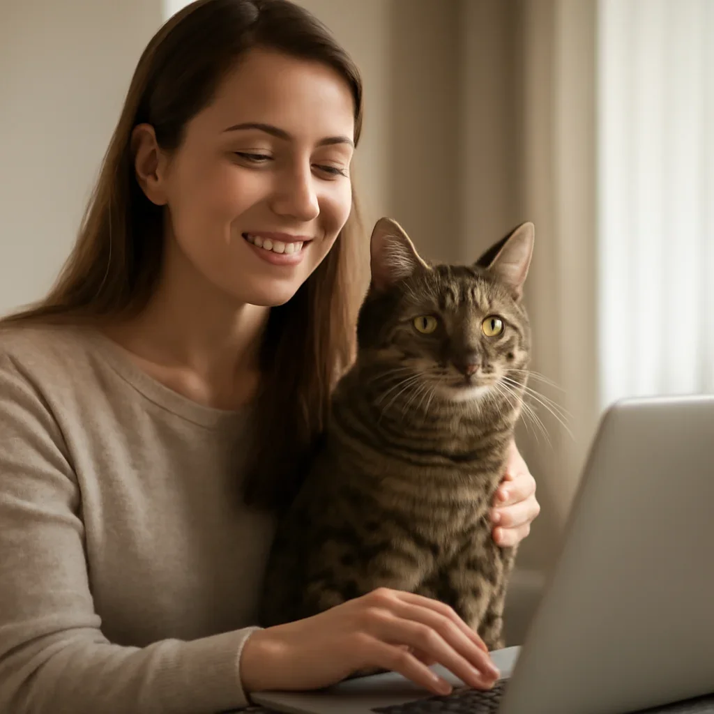 Canadian cat owner calculating premium and claim-time pet insurance costs
