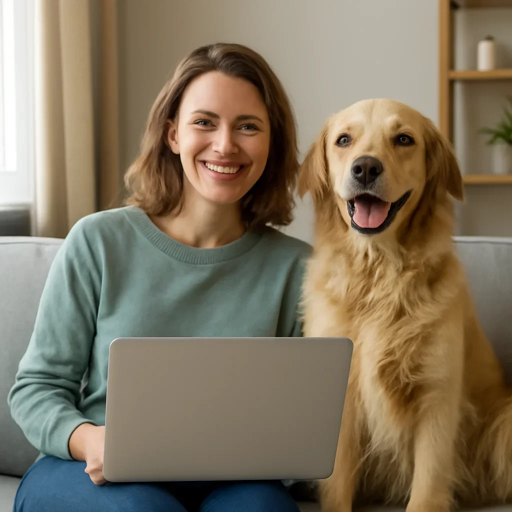 Canadian pet owner making a confident Fetch versus Spot insurance comparison