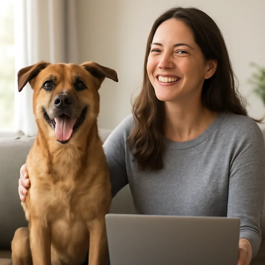 Canadian dog owner reviewing age-specific pet insurance coverage options