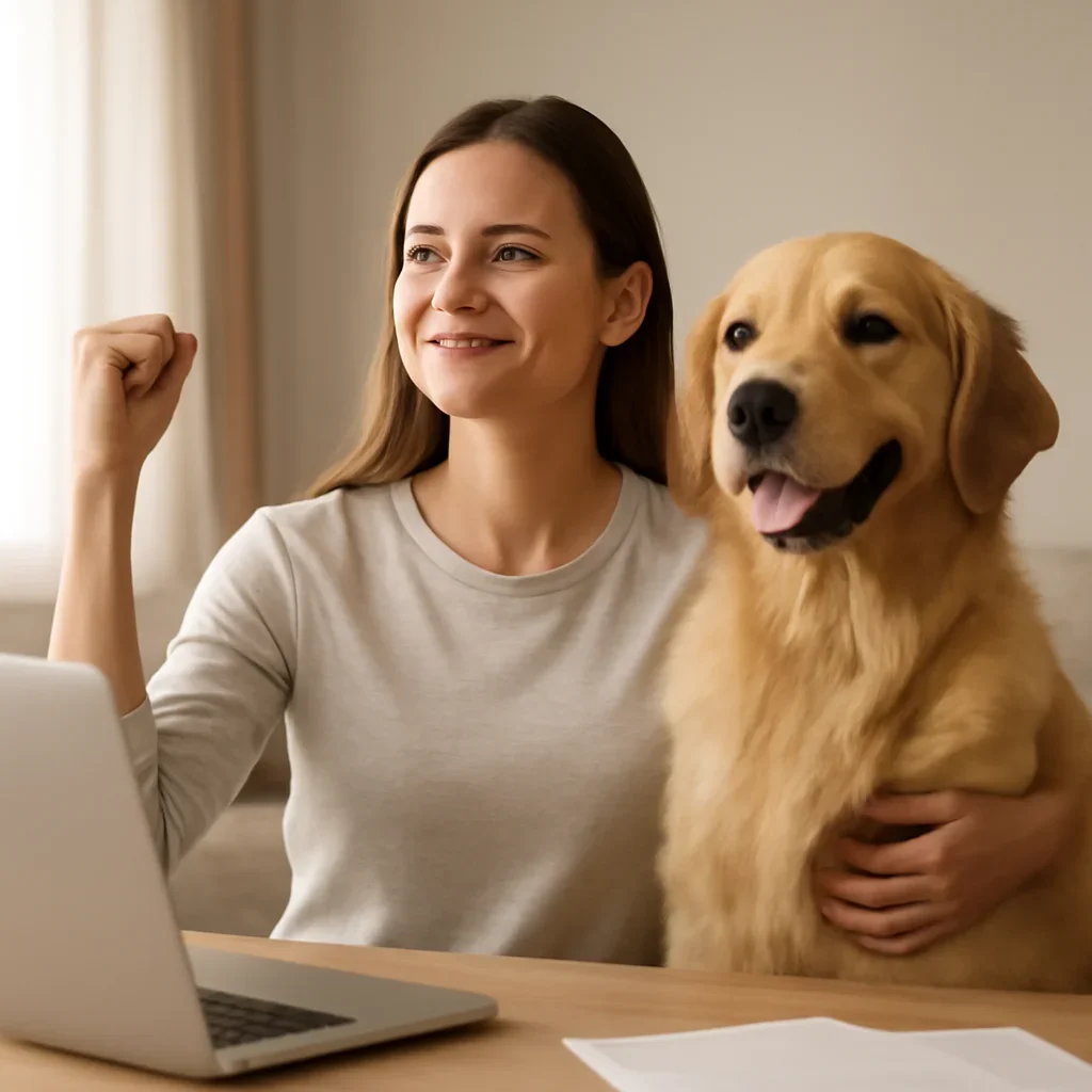 Canadian dog owner calculating premium and claim-time pet insurance costs